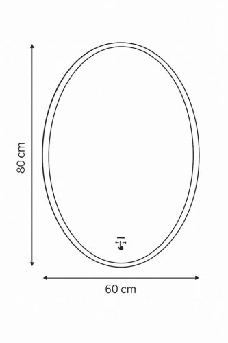 Viva AURA PINO 60 fürdőszoba tükör - érintésmentes - AMBIENT LED - ELIPSZIS -ÁLLÓ - 60x80 cm