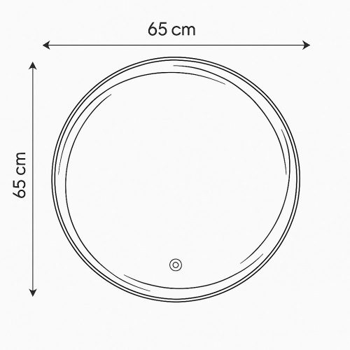 Viva AURA MOON fürdőszoba tükör - érintőkapcsolóval - AMBIENT LED - KEREK - átmérő 65 cm