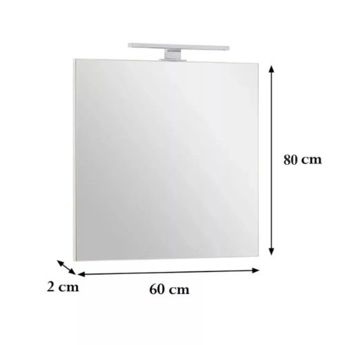 Viva AURA FIONA fürdőszoba tükör - LED 4,5 w-os 30cm-es világítással - ÁLLÓ - 60 x 80 cm