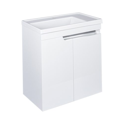 Piramida EURIDIKA 60 LH fali fürdőszobabútor - műmárvány mosdóval - 2 ajtós - 60 x 64 x 38 cm