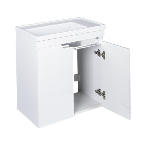 Piramida EURIDIKA 60 LH fali fürdőszobabútor - műmárvány mosdóval - 2 ajtós - 60 x 64 x 38 cm