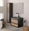 Piramida EURIDIKA OLIVA-FEKETE - fali fürdőszobabútor fekete mosdóval - 65 x 53 x 48 cm