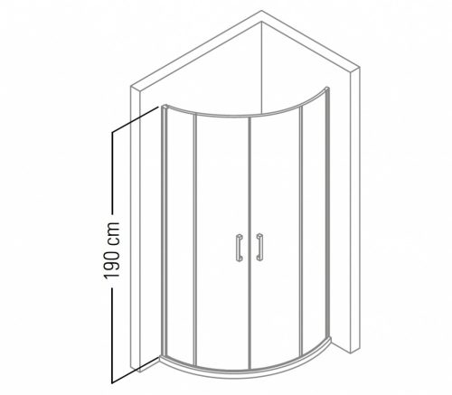 Vela Banyo TMP zuhanykabin - 90 ÍVES - 5 mm víztiszta vízlepergető üveggel - 90 x 90 x 190 cm