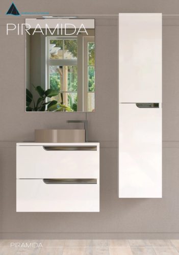 Piramida BETA fali fürdőszoba - ÁLLÓSZEKRÉNY - fehér - 35 x 150 x 30 cm