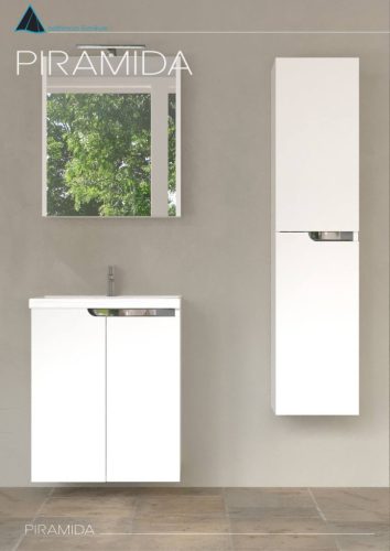 Piramida BETA fali fürdőszoba - ÁLLÓSZEKRÉNY - fehér - 35 x 150 x 30 cm