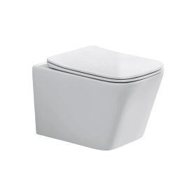   Eros ES QUADRO fali wc - ülőkével komplett - perem nélküli öblítés - 49,5 cm