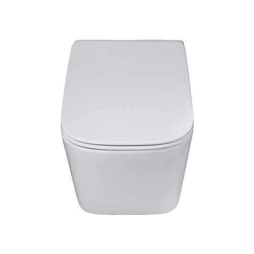 Eros ES QUADRO fali wc - ülőkével komplett - perem nélküli öblítés - 49,5 cm