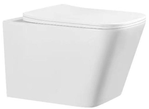 Eros ES QUADRO fali wc - ülőkével komplett - perem nélküli öblítés - 49,5 cm