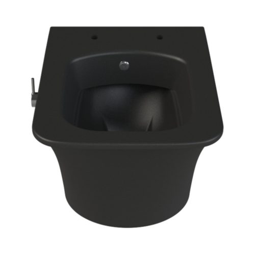 CeraStyle IBIZA fali WC - MATT FEKETE - BEÉPÍTETT bidé funkcióval - perem nélküli