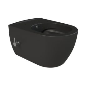   CeraStyle CITY fali WC - MATT FEKETE - BEÉPÍTETT bidé funkcióval - perem nélküli