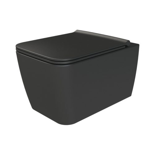 CeraStyle HERA fali WC - MATT FEKETE - rimless - perem nélküli - rejtett szerelésű