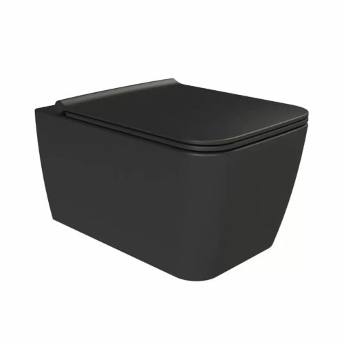 CeraStyle HERA fali WC - MATT FEKETE - rimless - perem nélküli - rejtett szerelésű