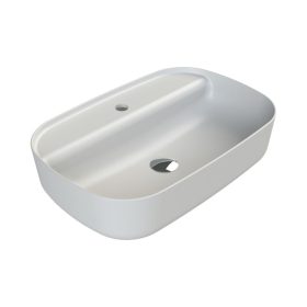   CeraStyle AQUA - PULTRA ültethető - Top Counter - porcelán mosdó - MATT FEHÉR - 60 x 40 cm