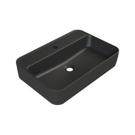   CeraStyle HERA - PULTRA ültethető - Top Counter - porcelán mosdó - MATT FEKETE - 60 x 42 cm