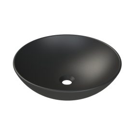   CeraStyle ZERO - PULTRA ültethető - Top Counter - porcelán mosdó - O - MATT FEKETE - Ø 46 cm