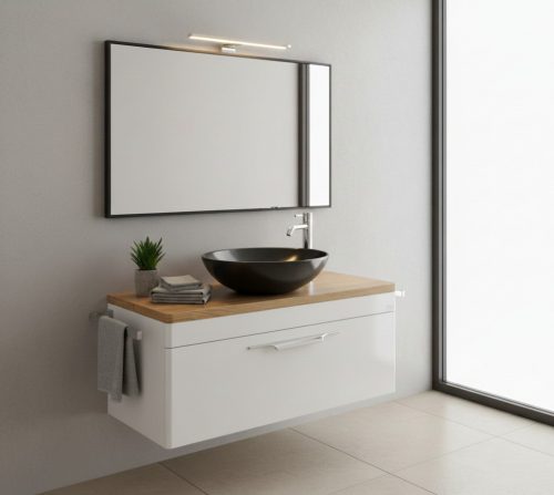 CeraStyle ZERO - PULTRA ültethető - Top Counter - porcelán mosdó - O - MATT FEKETE - Ø 46 cm