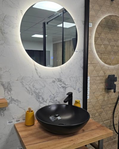 CeraStyle ZERO - PULTRA ültethető - Top Counter - porcelán mosdó - O - MATT FEKETE - Ø 46 cm