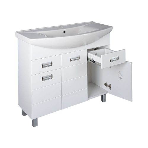 Viva SZQUARE 100 lábon álló fürdőszobabútor Sanovit ZENON 6095 porcelán mosdóval 97 x 51 cm