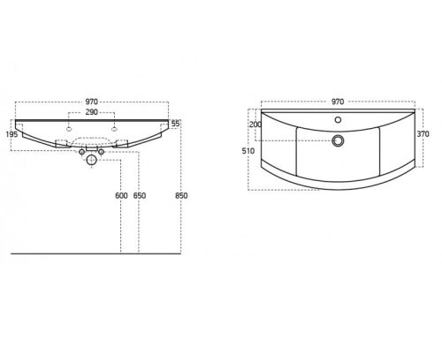 Viva SZQUARE 100 lábon álló fürdőszobabútor Sanovit ZENON 6095 porcelán mosdóval 97 x 51 cm