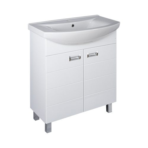 Viva SZQUARE 65 lábon álló fürdőszobabútor Sanovit ZENON 6065 porcelán mosdóval 65 x 47 cm