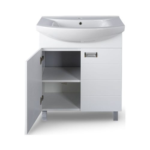 Viva SZQUARE 65 lábon álló fürdőszobabútor Sanovit ZENON 6065 porcelán mosdóval 65 x 47 cm