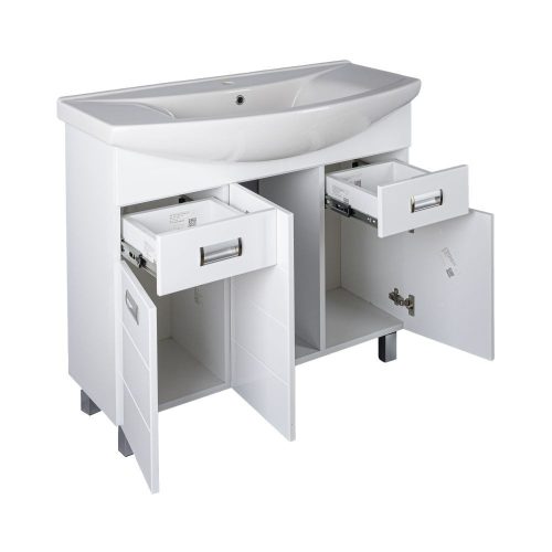 Viva SZQUARE 85 lábon álló fürdőszobabútor Sanovit ZENON 6085 porcelán mosdóval 86 x 50 cm