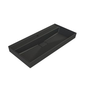   CeraStyle SHARP - MATT FEKETE - porcelán mosdókagyló - 1 csaplyukas - 100 x 48 cm