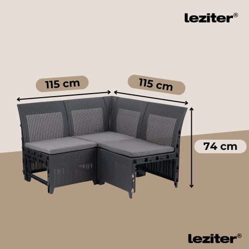 Claire VII 6 személyes sarokgarnitúra párnatartós asztallal