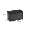 Cortina műanyag kerti láda 757L szürke