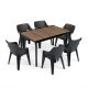 Ravello 6+1 kerti bútor garnitúra szett dió-fekete