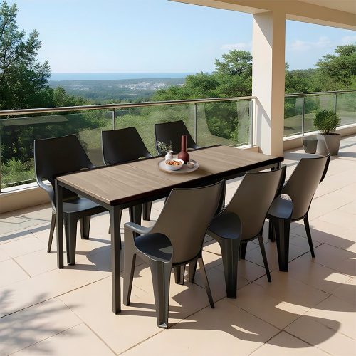 Parker Large 6+1 kerti bútor garnitúra szett kőris-grafit