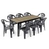 Rowen Large 8+1 kerti bútor garnitúra szett kőris-grafit