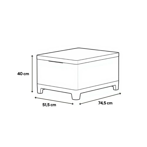 Scandi Box max linea duo kerti bútor szett jute tárolós asztallal
