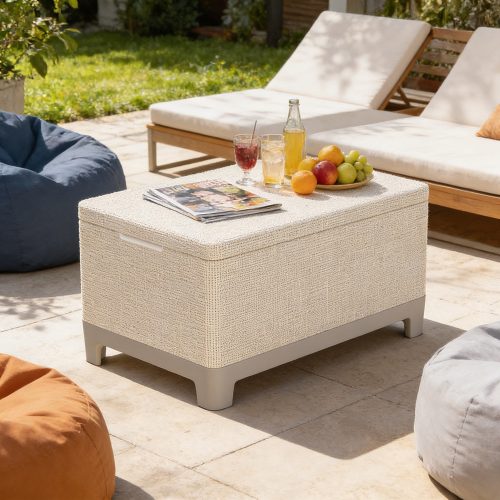 Scandi jute tárolós asztal