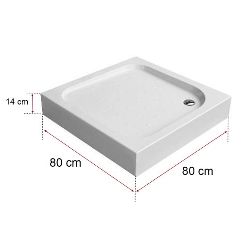 Klonberg 80x80 cm-es szögletes akril zuhanytálca 80x80 cm