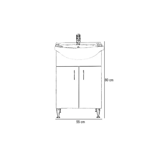 Bianca Plus 55 alsó szekrény mosdóval