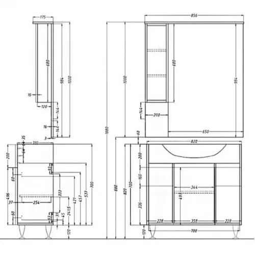 Bianca Plus 85 alsó szekrény mosdóval