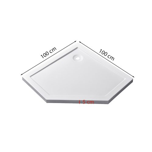 Celtic 100x100 cm ötszögletű zuhanykabin zuhanytálcával fekete