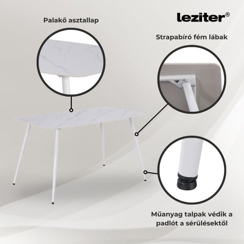 Ravena 4+1 étkező garnitúra fehér-fekete