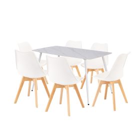 Ravena 6+1 étkező garnitúra fehér-fehér