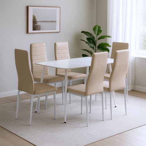 Renton 6+1 étkező garnitúra bézs-szürke