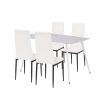Renton 4+1 étkező garnitúra fehér-fekete