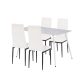 Renton 4+1 étkező garnitúra fehér-fekete