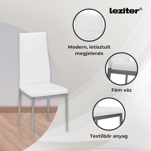 Renton 4+1 étkező garnitúra fehér-szürke