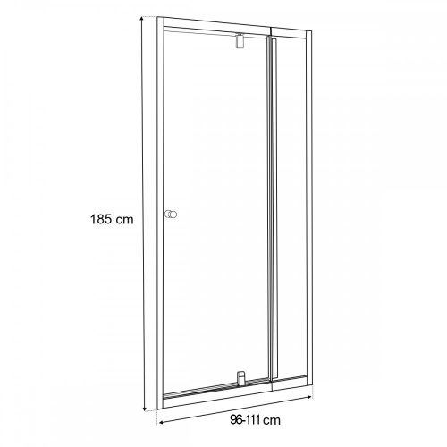Flexi állítható zuhanyajtó 96-111x185 cm