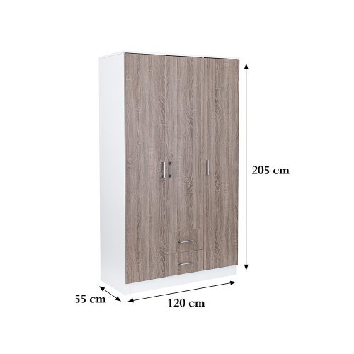Miami gardróbszekrény 120x205 cm yorki tölgy-fehér