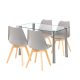 Velon 4+1 étkező garnitúra fehér-szürke