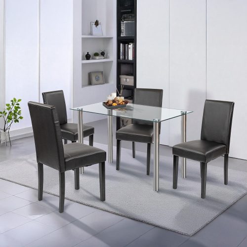 Karin 4+1 étkező garnitúra fehér-fekete