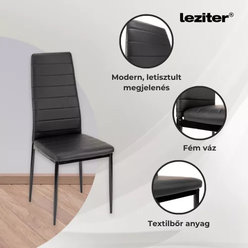 Nolen 4+1 étkező garnitúra fekete