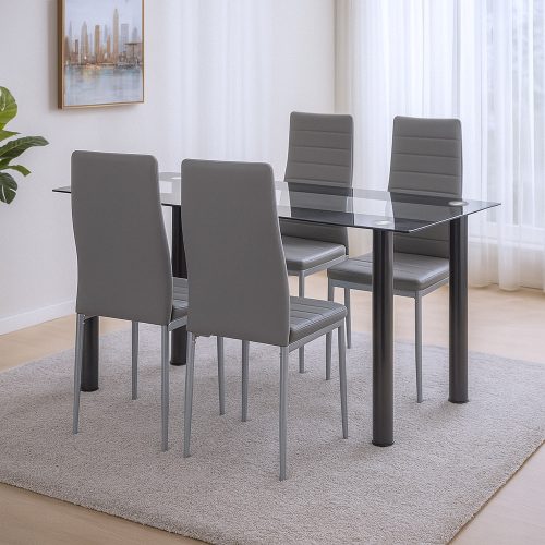 Denton 4+1 étkező garnitúra szürke-szürke